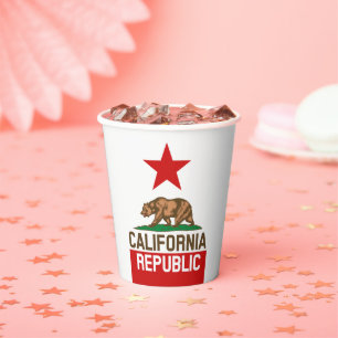 Vasos De Papel Gráfico dinámico de la bandera del estado de Calif