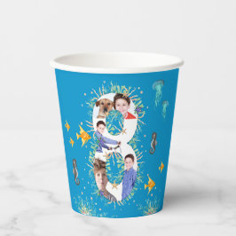 Vasos De Papel Gran 8.º Collage de fotos De Cumpleaños Bajo El Ma