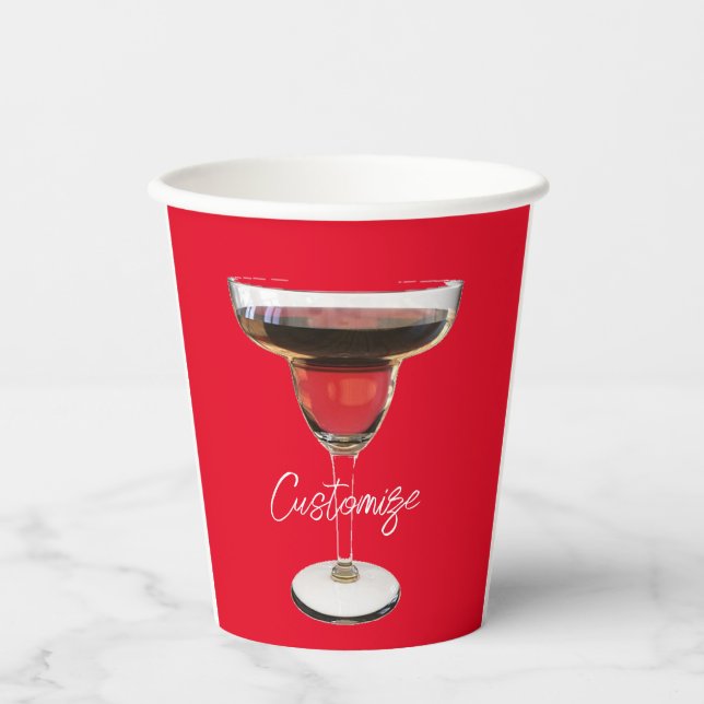 Vasos De Papel Gran bebida de cóctel Margarita Roja Thunder_Cove (Anverso)