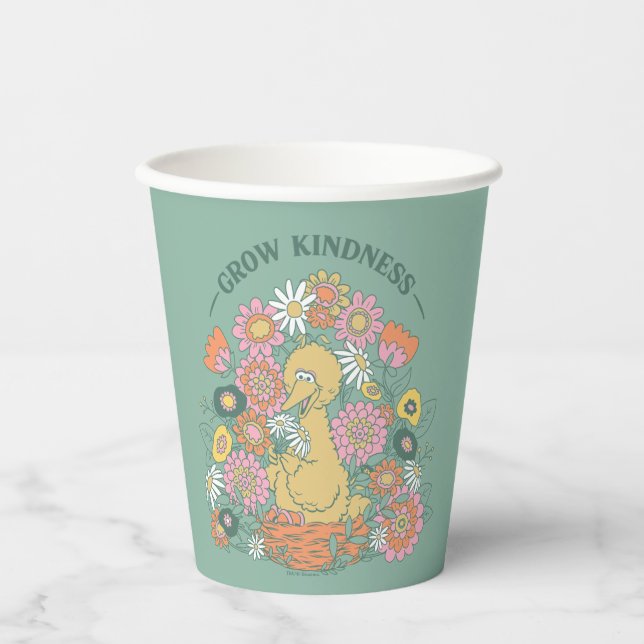 Vasos De Papel Gran Bird | Grow Kindness Floral Graphic (Anverso)