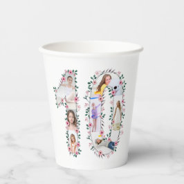 Vasos De Papel Gran Chica de cumpleaños número 10 Collage de foto