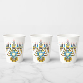 Vasos De Papel Gran Feliz Hanukkah