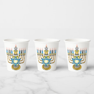 Vasos De Papel Gran Feliz Hanukkah