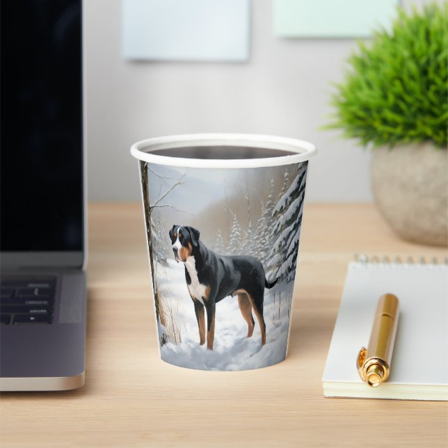 Vasos De Papel Gran Montaña Suiza deja que nieve Navidades (in situ)