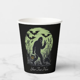 Vasos De Papel Gran pie Halloween Verde y Negro Personalizado