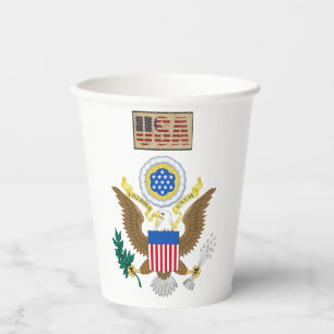 Vasos De Papel Gran Sello de tazas de papel de los Estados Unidos