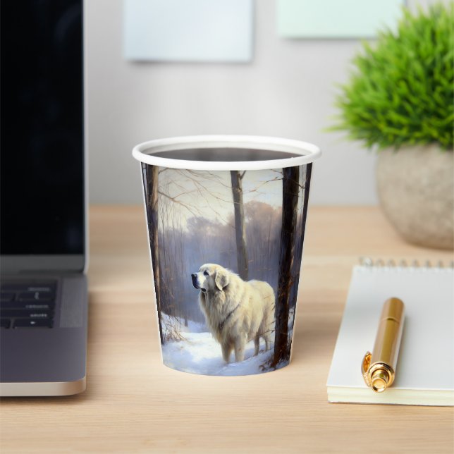 Vasos De Papel Grandes Pirineos Dejan Que Nieva A Navidades (in situ)