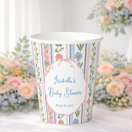 Vasos De Papel Grandmillennial Floral Girl Baby Shower