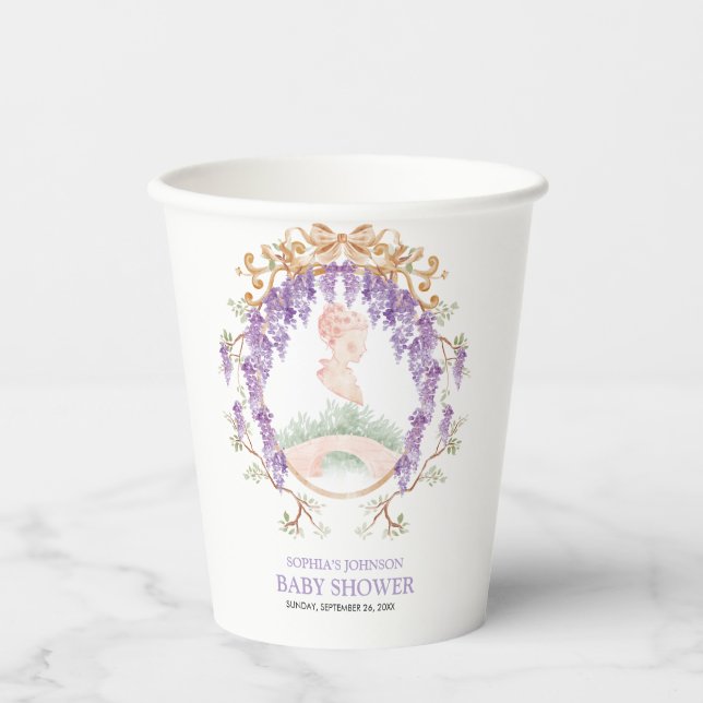 Vasos De Papel Grandmillennial Wisteria Baby Shower  (Anverso)