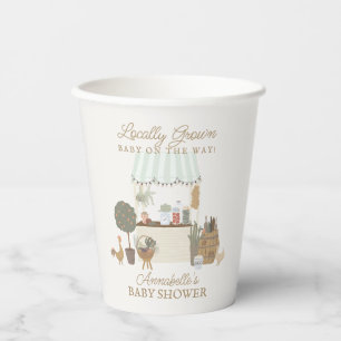 Vasos De Papel Granja de agricultores verdes de Baby Shower fresc