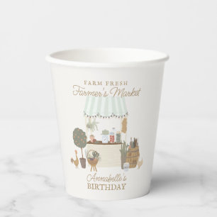 Vasos De Papel Granja de agricultores verdes recién cumplida cump