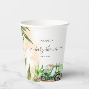 Vasos De Papel Granja de animales con tractor para baby shower en
