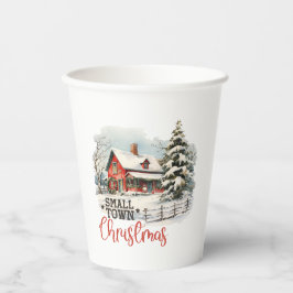 Vasos De Papel Granja de pequeños Navidades de pueblo rústico