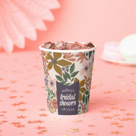 Vasos De Papel Granja Floral Bridal Shower Personalizada