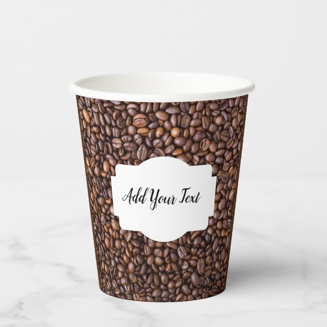 Vasos De Papel Grano de Café Perfecto Mezcla Simple Personalizado (Anverso)