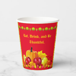Vasos De Papel Gratitud - Acción de Gracias
