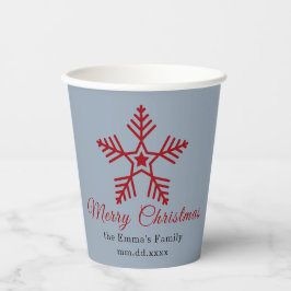 Vasos De Papel Gray Red Minimal Merry Christmas Party Cup