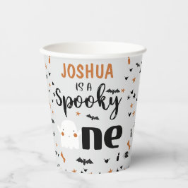 Vasos De Papel Gray Spooky One Halloween 1er cumpleaños