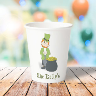 Vasos De Papel Green and Gold St Patricks Day Personalizado