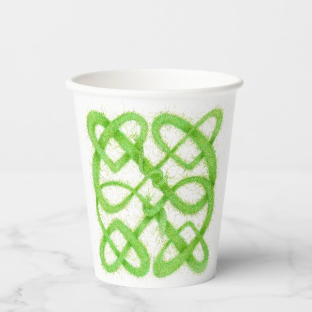 Vasos De Papel GREEN CELTIC KNOT Cubos de papel (Anverso)