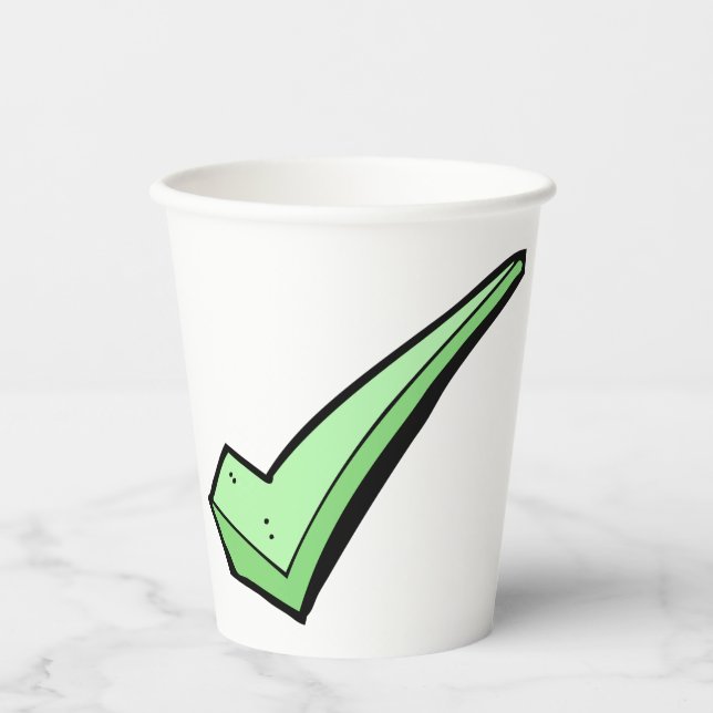 Vasos De Papel Green Check Mark Tick Symbol (Anverso)