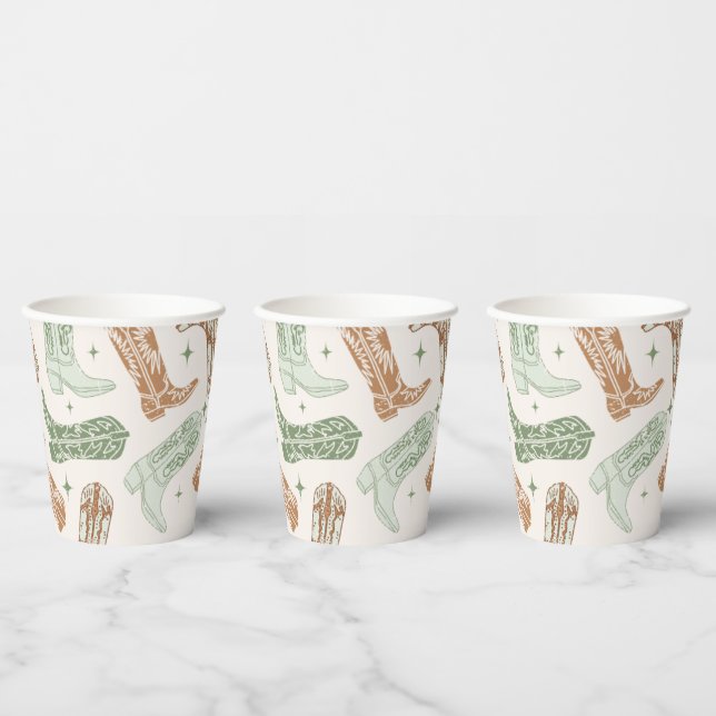 Vasos De Papel Green Cowboy Boot Paper Cups (Multi)