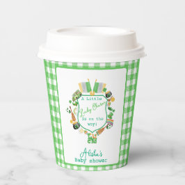Vasos De Papel Green Gingham Charm Baby Shower
