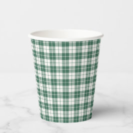 Vasos De Papel Green Gingham Plaid Gender Neutral