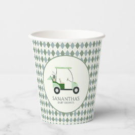 Vasos De Papel Green Modern Golf Baby Gender Reveal Par-tee