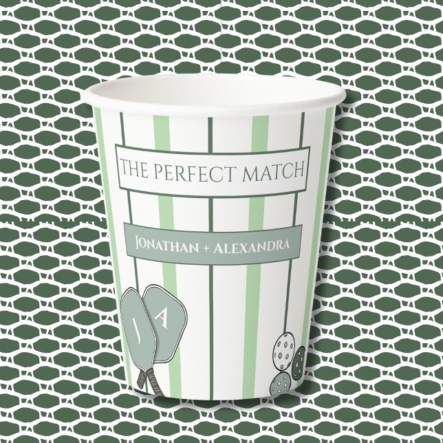 Vasos De Papel Green Perfect Match Couples Bridal Shower (Subido por el creador)