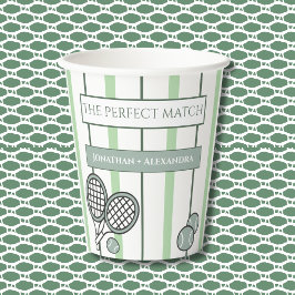 Vasos De Papel Green Perfect Match Tennis Couples Bridal Shower