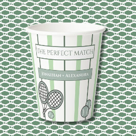 Vasos De Papel Green Perfect Match Tennis Couples Bridal Shower