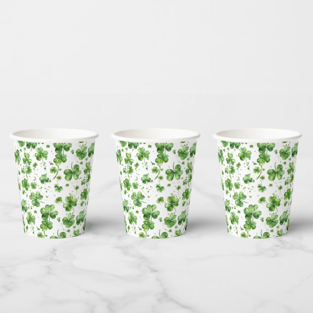Vasos De Papel Green Shamrock PaperParty Cups St Patricks Day (Multi)