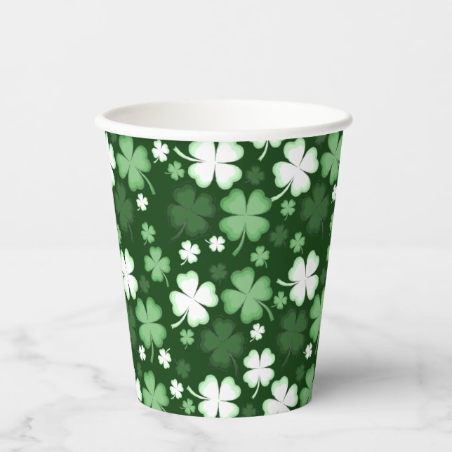 Vasos De Papel Green Shamrock, St, Patrick's Day (Anverso)