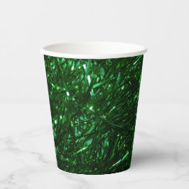 Vasos De Papel green shiny christmas tree leaves