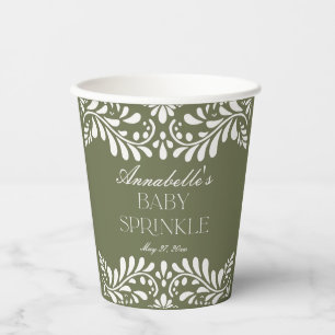 Vasos De Papel Green Talavera Tile España Fiesta Baby Sprinkle