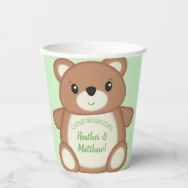 Vasos De Papel Green Teddy Bear