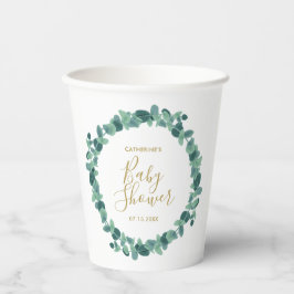 Vasos De Papel Greenery Eucalyptus Baby Shower