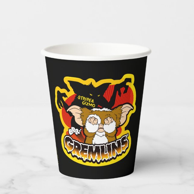 Vasos De Papel Gremlins | Gizmo de miedo de banda (Anverso)