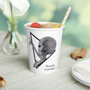 Vasos De Papel Grey Alien, la verdad está ahí fuera