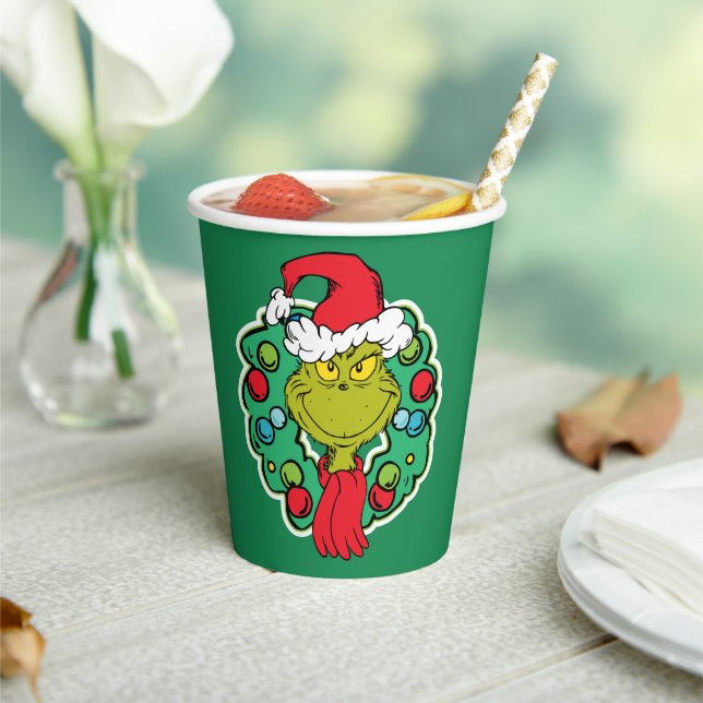 Vasos De Papel Grinch | Corona de Navidad (in situ)