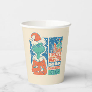 Vasos De Papel Grinch Detener Navidad Gráfico Antiguo