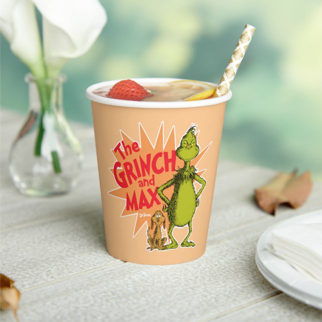 Vasos De Papel Grinch | Grinch & Max Estallido de estrellas (in situ)