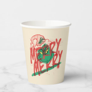 Vasos De Papel Grinch Grunge Gráfico Alegre Alegre