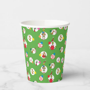 Vasos De Papel Grinch   Patrón de puntos de Navidad