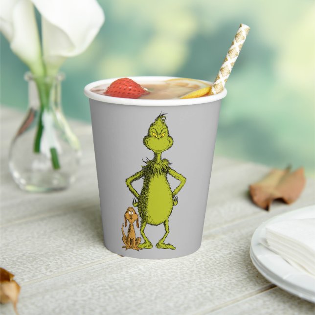 Vasos De Papel Grinch | Postura de Max y Grinch (in situ)