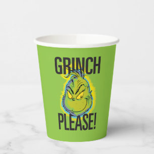 Vasos De Papel Grinch Sarcástico   Grinch Divertido Por Favor Cot