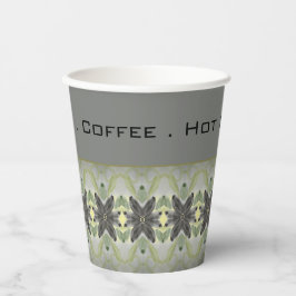 Vasos De Papel Gris oscuro moderno con verde