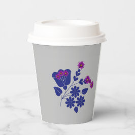 Vasos De Papel Gris suave de flores