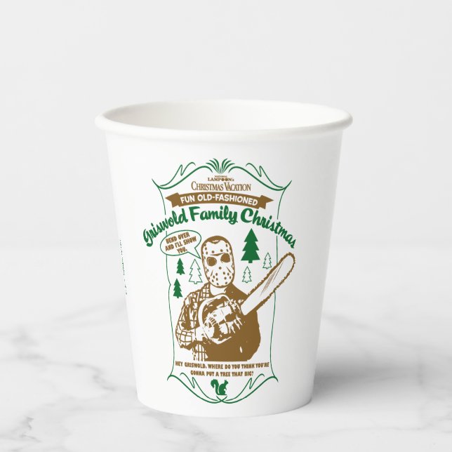 Vasos De Papel Griswold Familia Navidades Chainsaw Gráfico (Anverso)